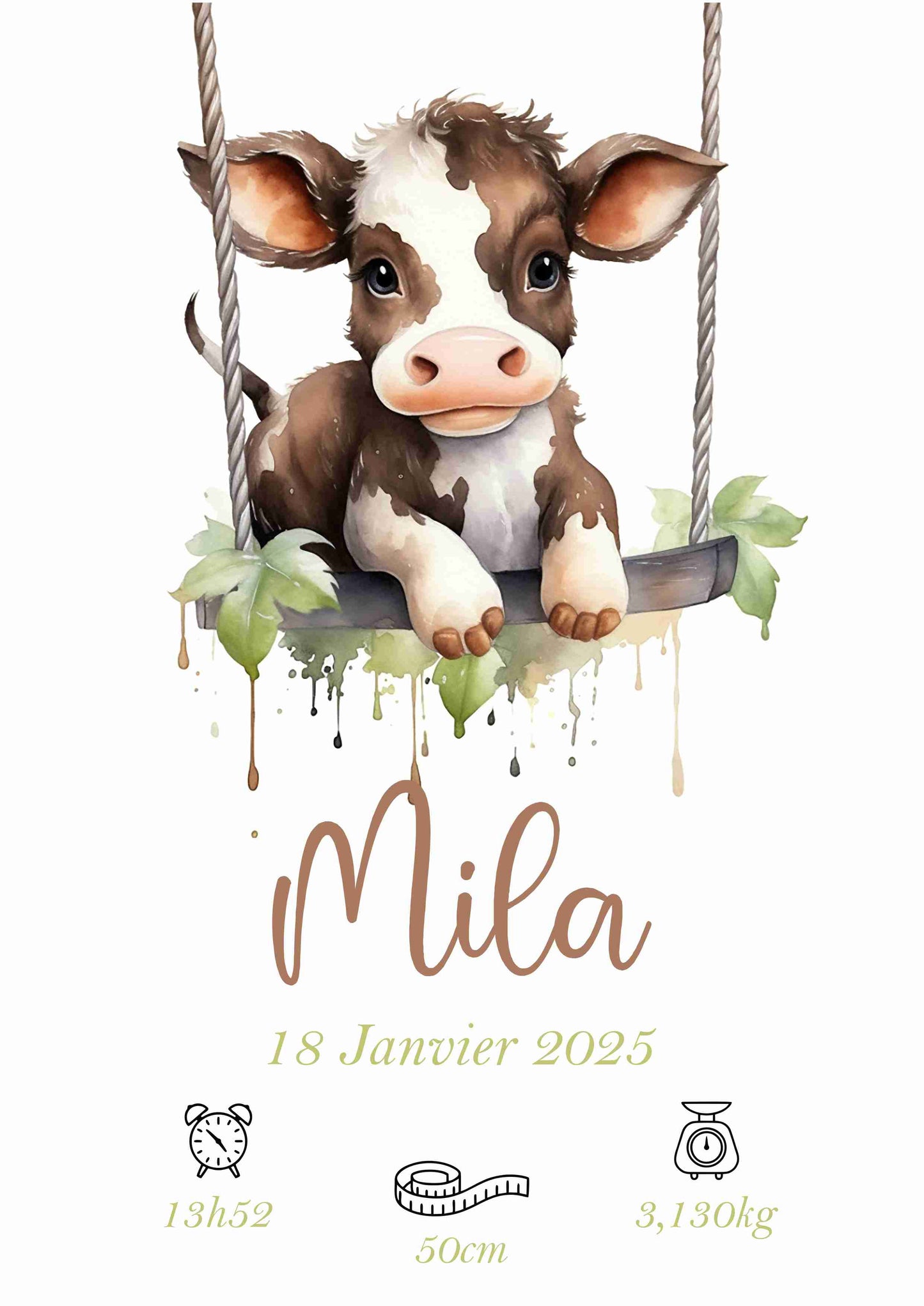 Affiche naissance balançoire