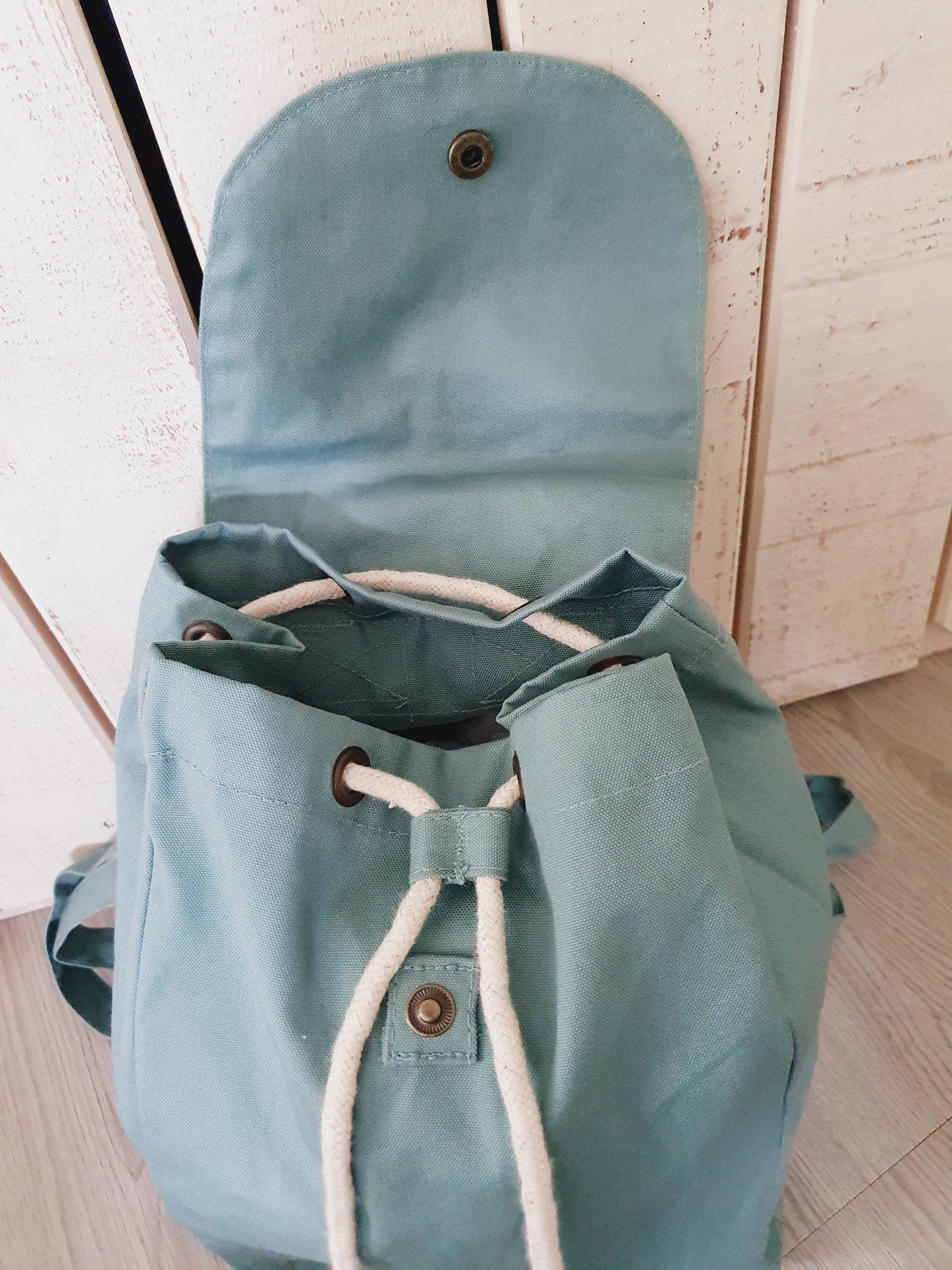 Sac en tissus enfant vert amande personnalisé