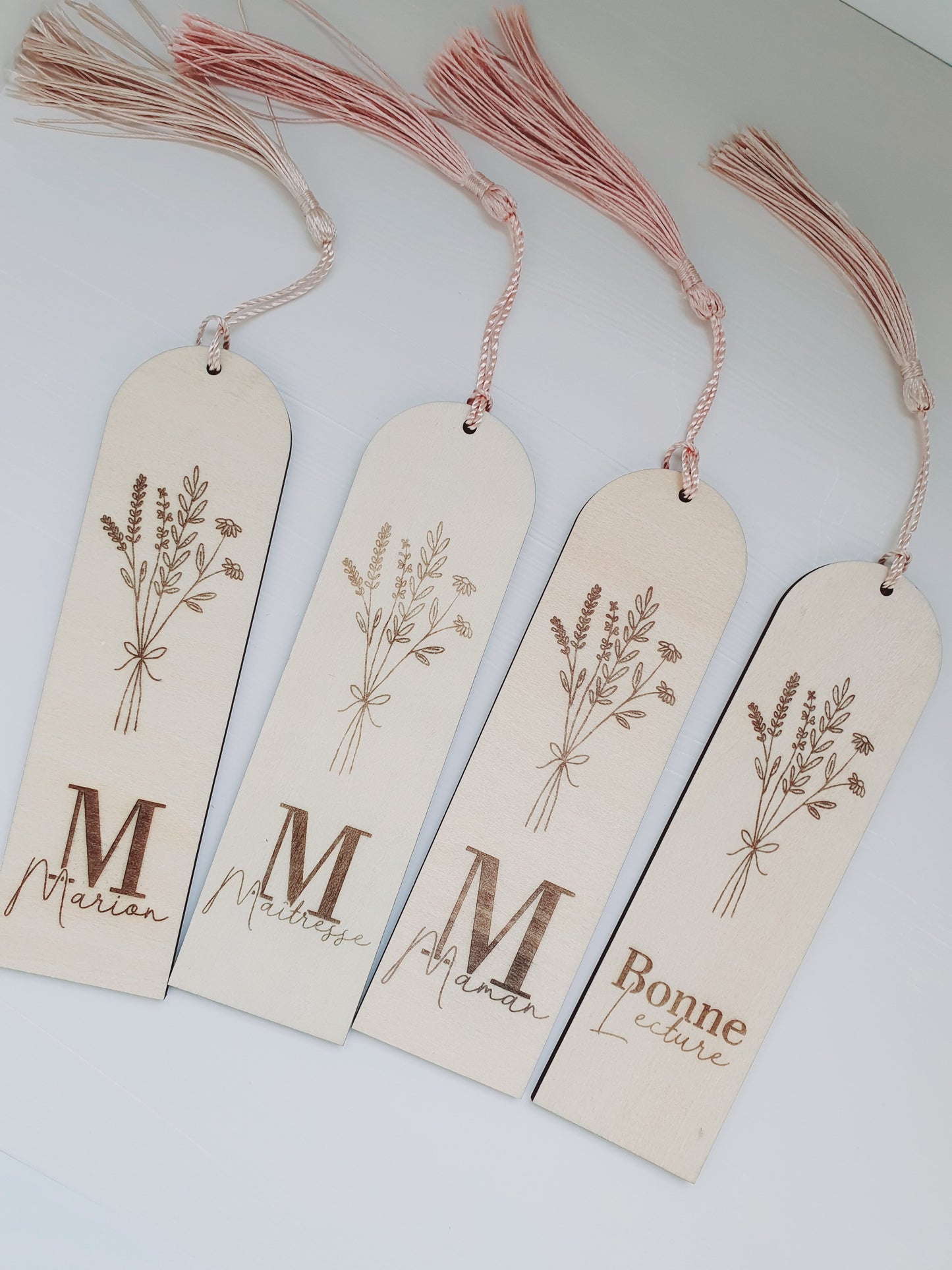 Maman - marque page fleurs séchées