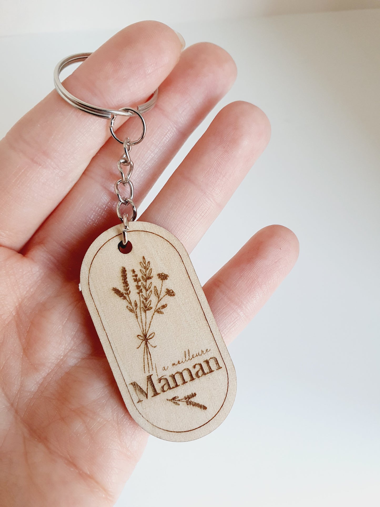 Maman - porte clef fleurs séchées