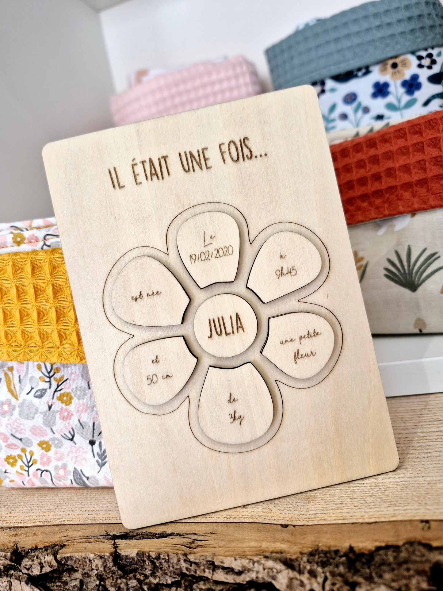 Décoration - carte naissance fleur