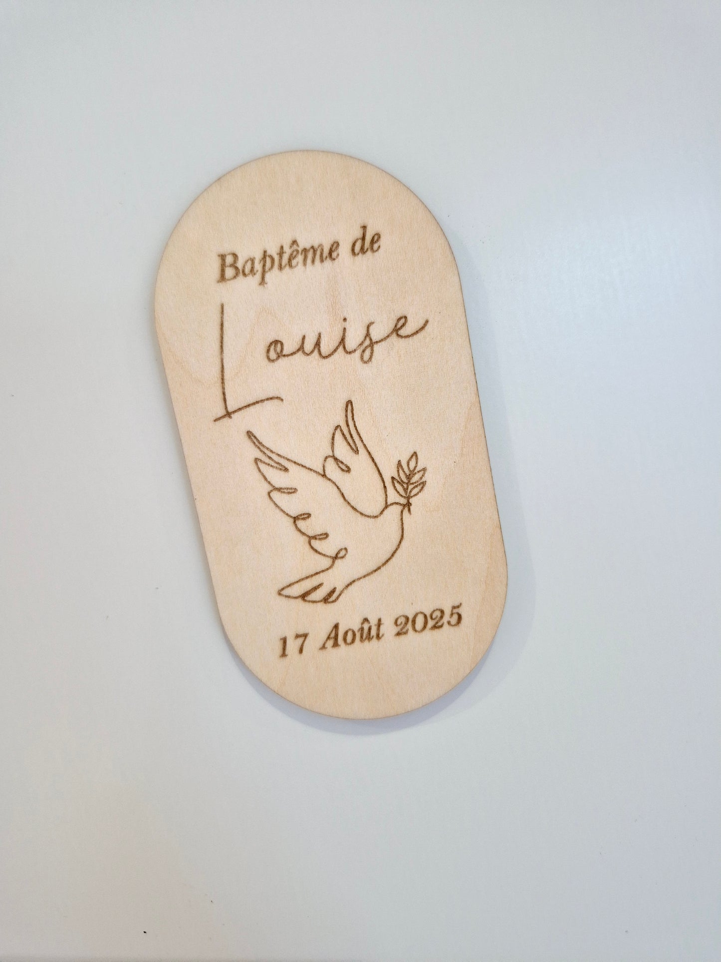 Baptême - magnet colombe