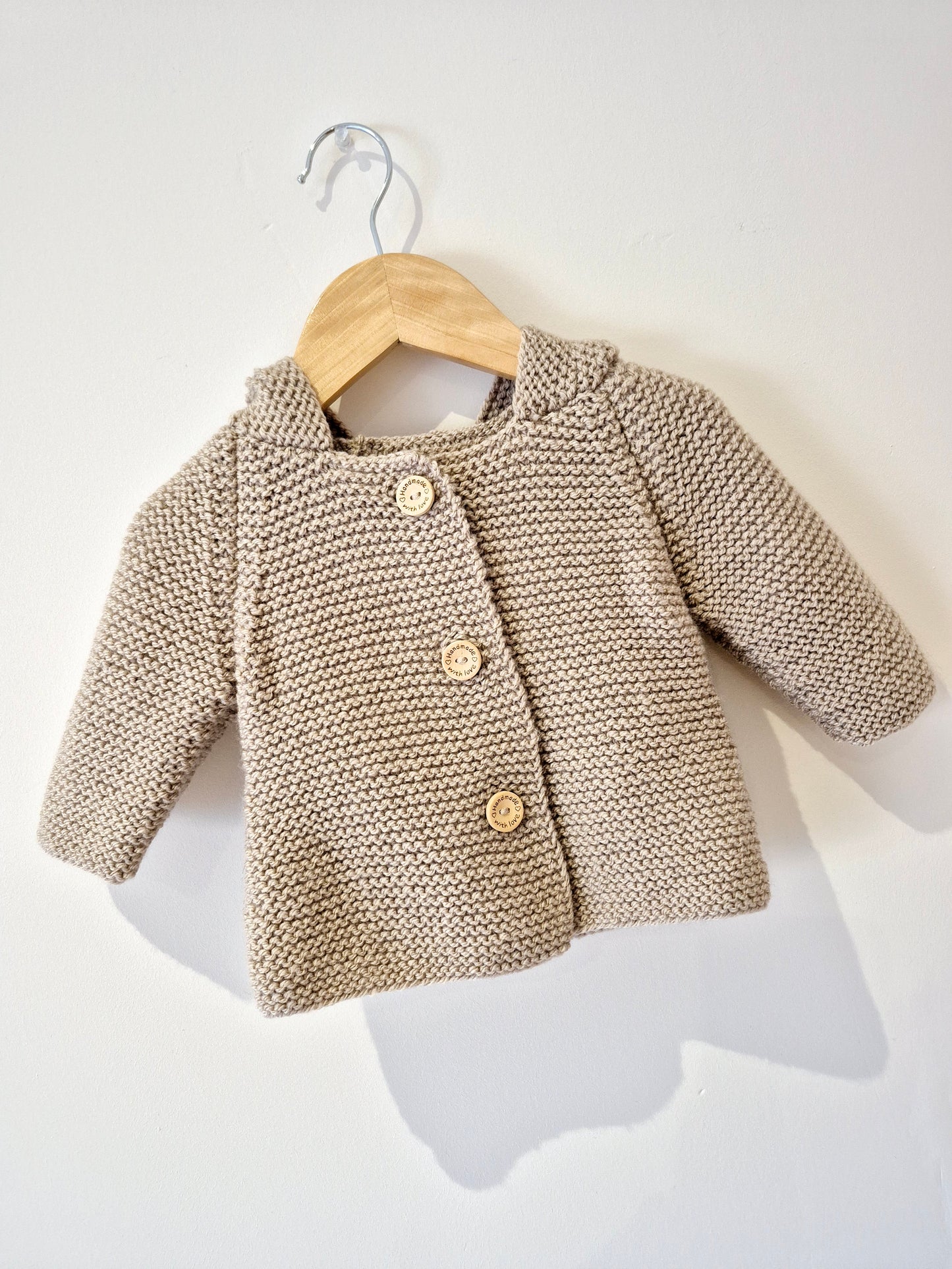 Gilet bébé en laine taupe