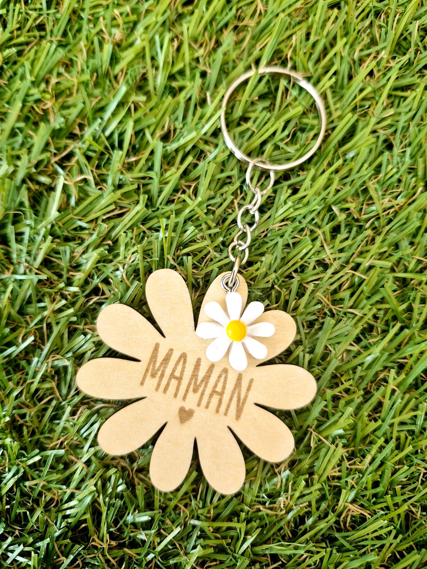 Maman - porte clef marguerite