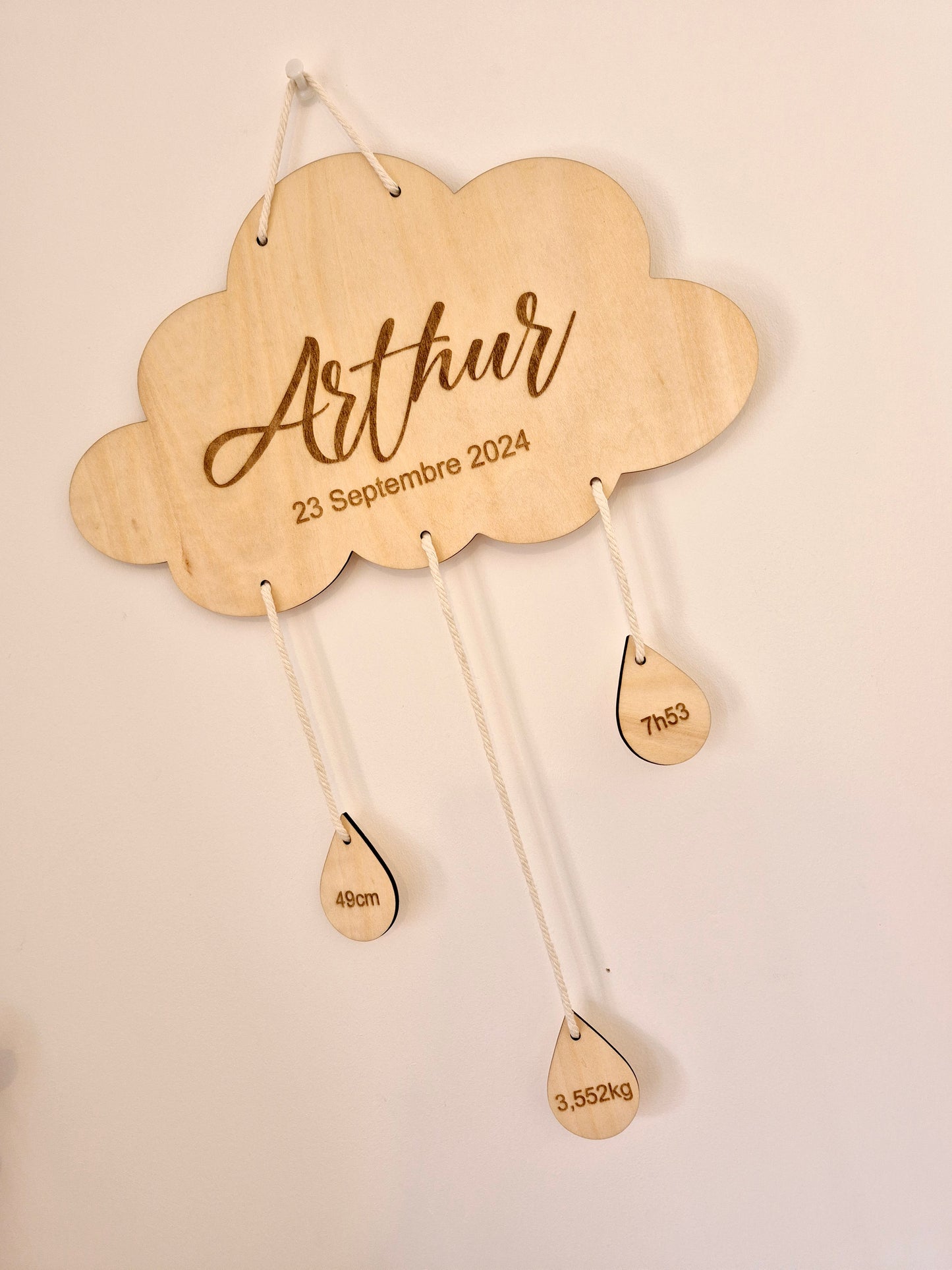 Décoration - nuage en bois