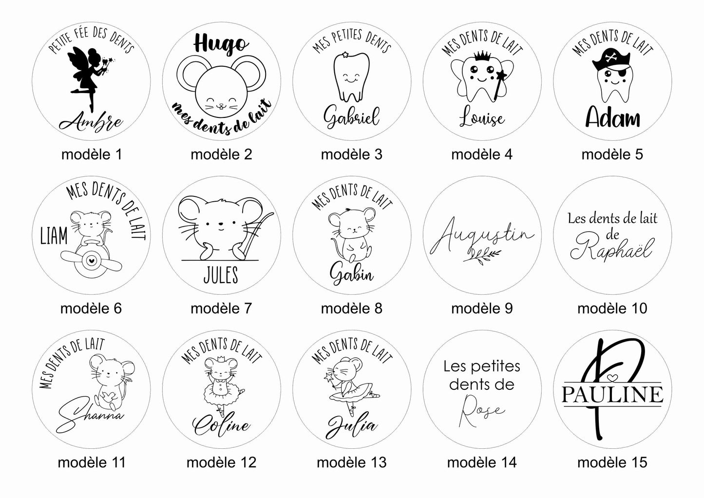 Boîte à dents - bord arrondi