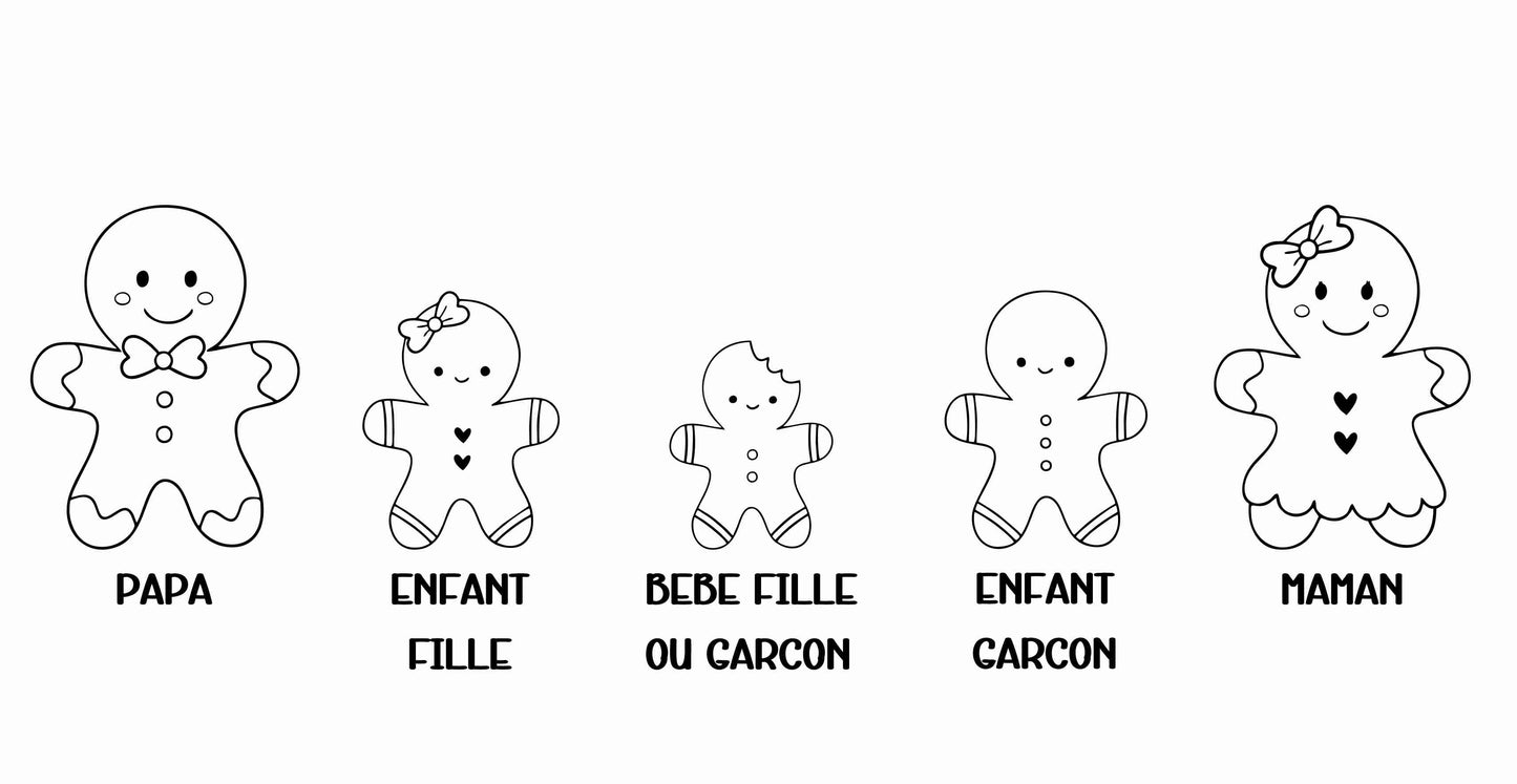 Décoration à suspendre - Panneau famille "Petit biscuits"