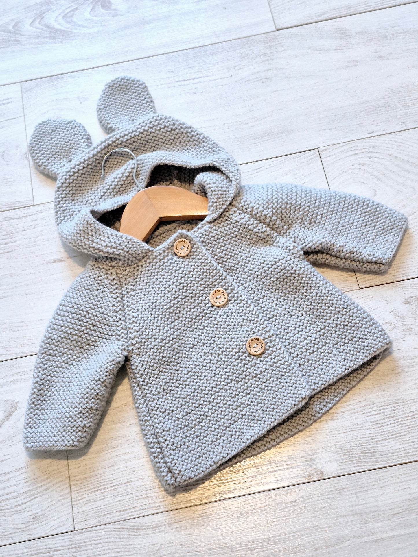 Gilet bébé en laine gris