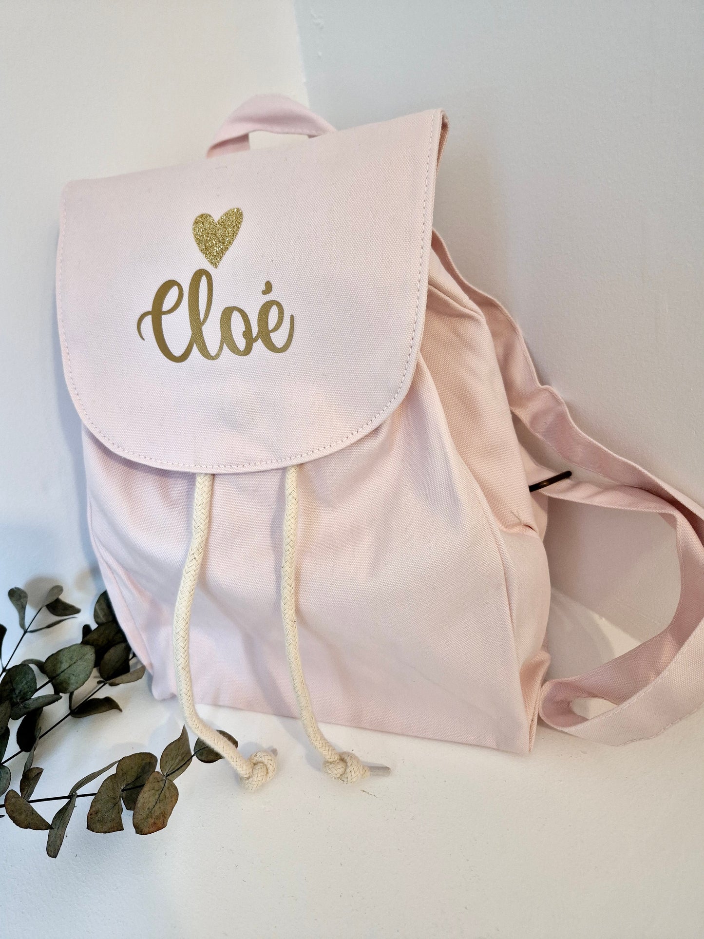 Sac en tissus enfant rose personnalisé