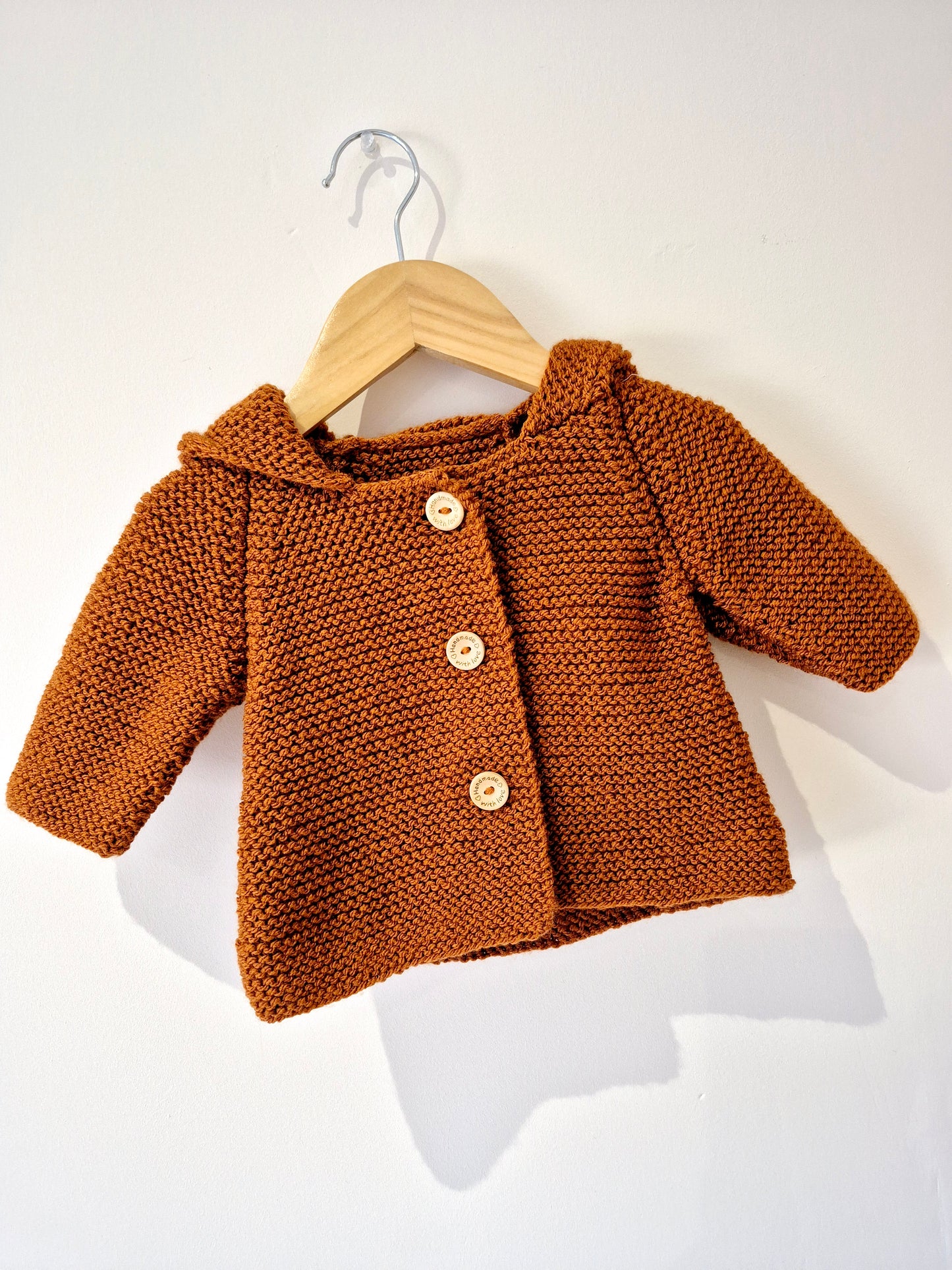 Gilet bébé en laine brun