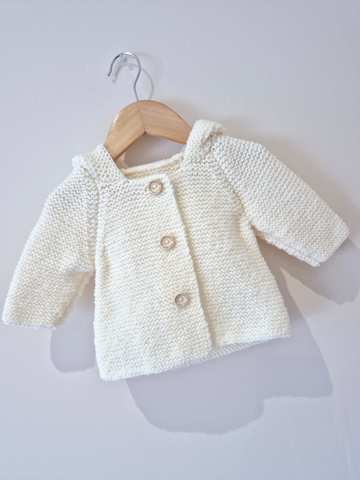 Gilet bébé en laine écru