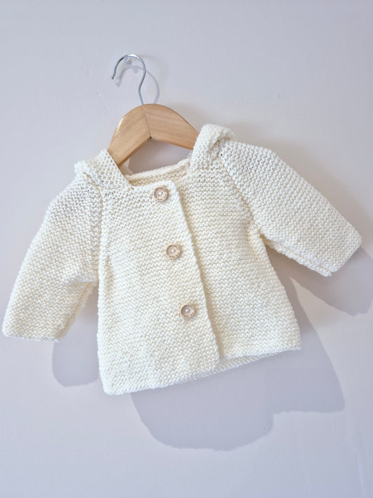 Gilet bébé en laine écru