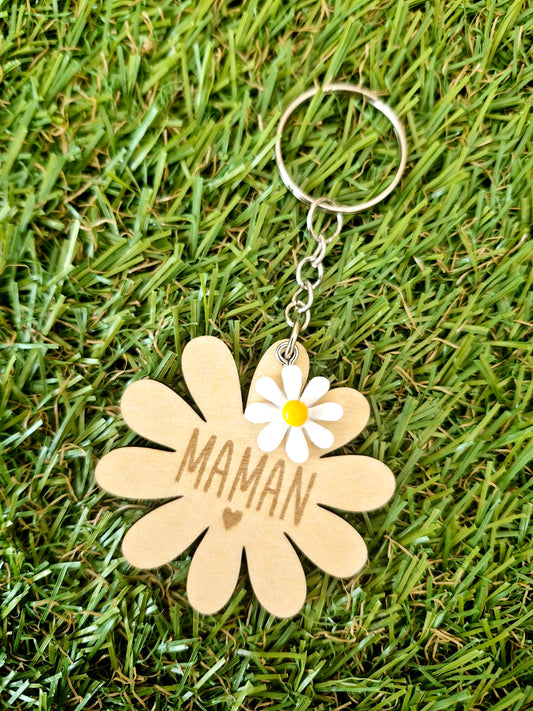 Maman - porte clef marguerite