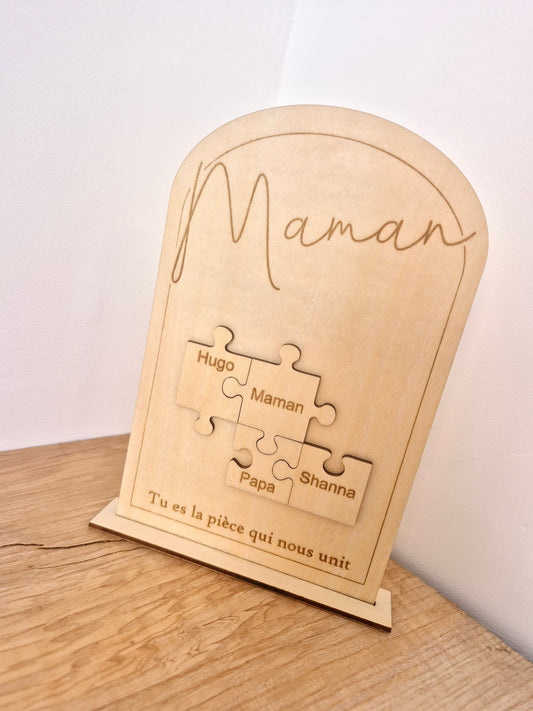 Maman - décoration pièces de puzzle personnalisé