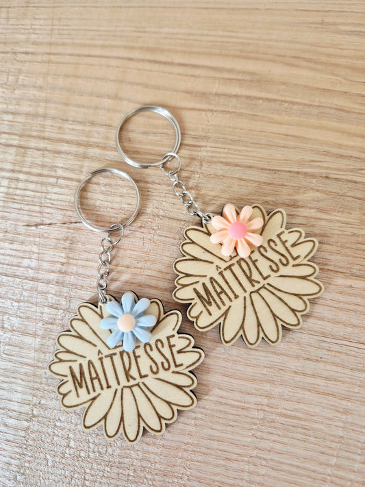 Maîtresse - porte clef fleur