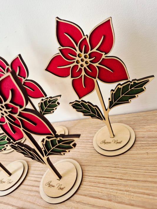 Décoration à poser - fleur de Noël
