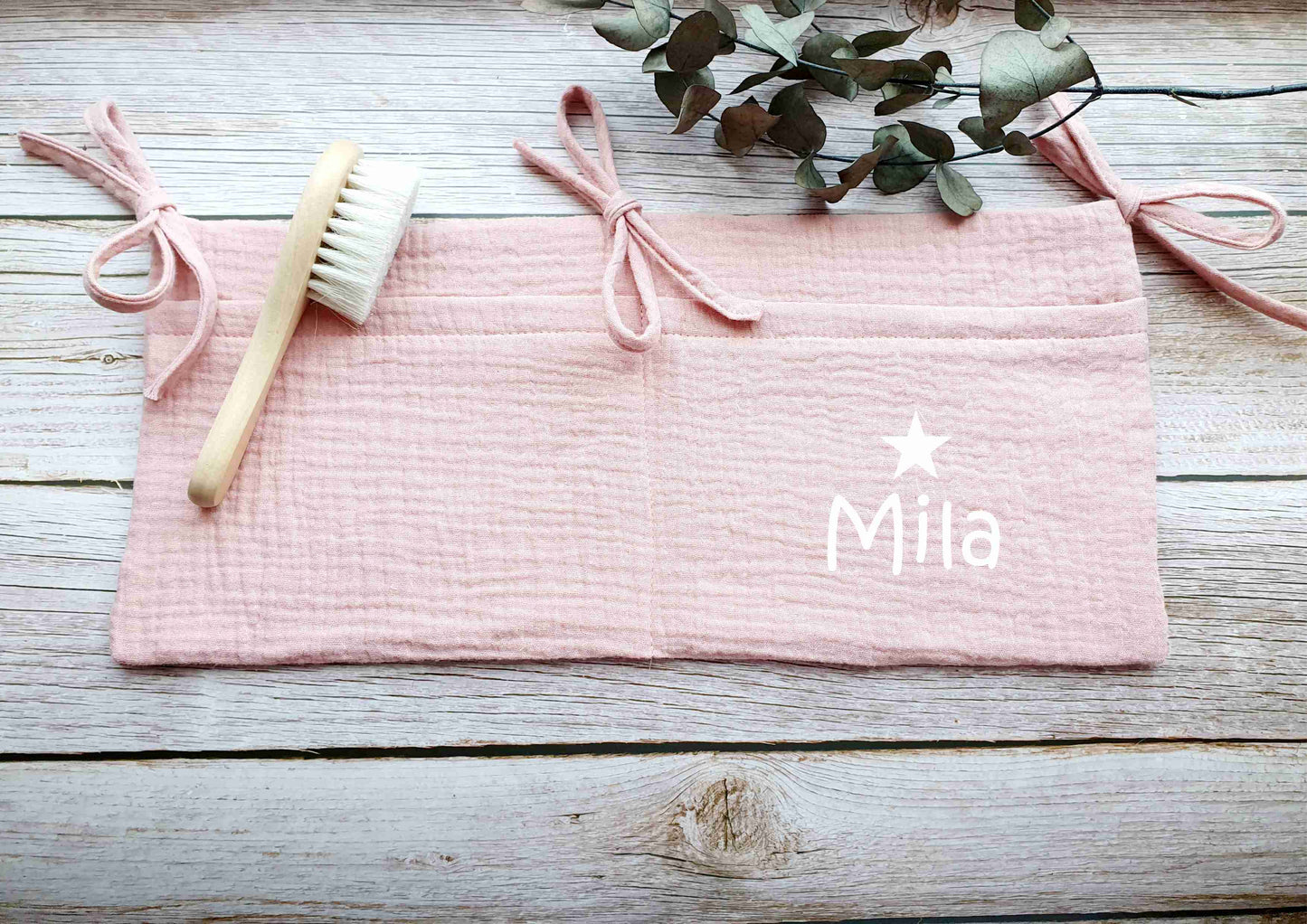 Poche de lit bébé rose personnalisée