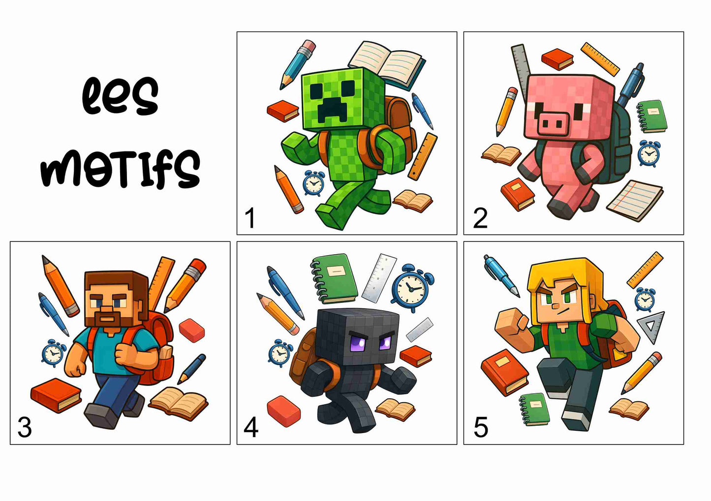 Rentrée scolaire - Gourde ou boîte à goûter minecraft
