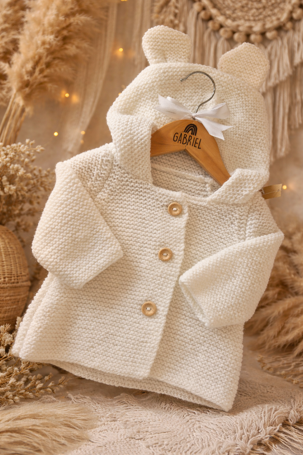 Gilet bébé en laine blanc