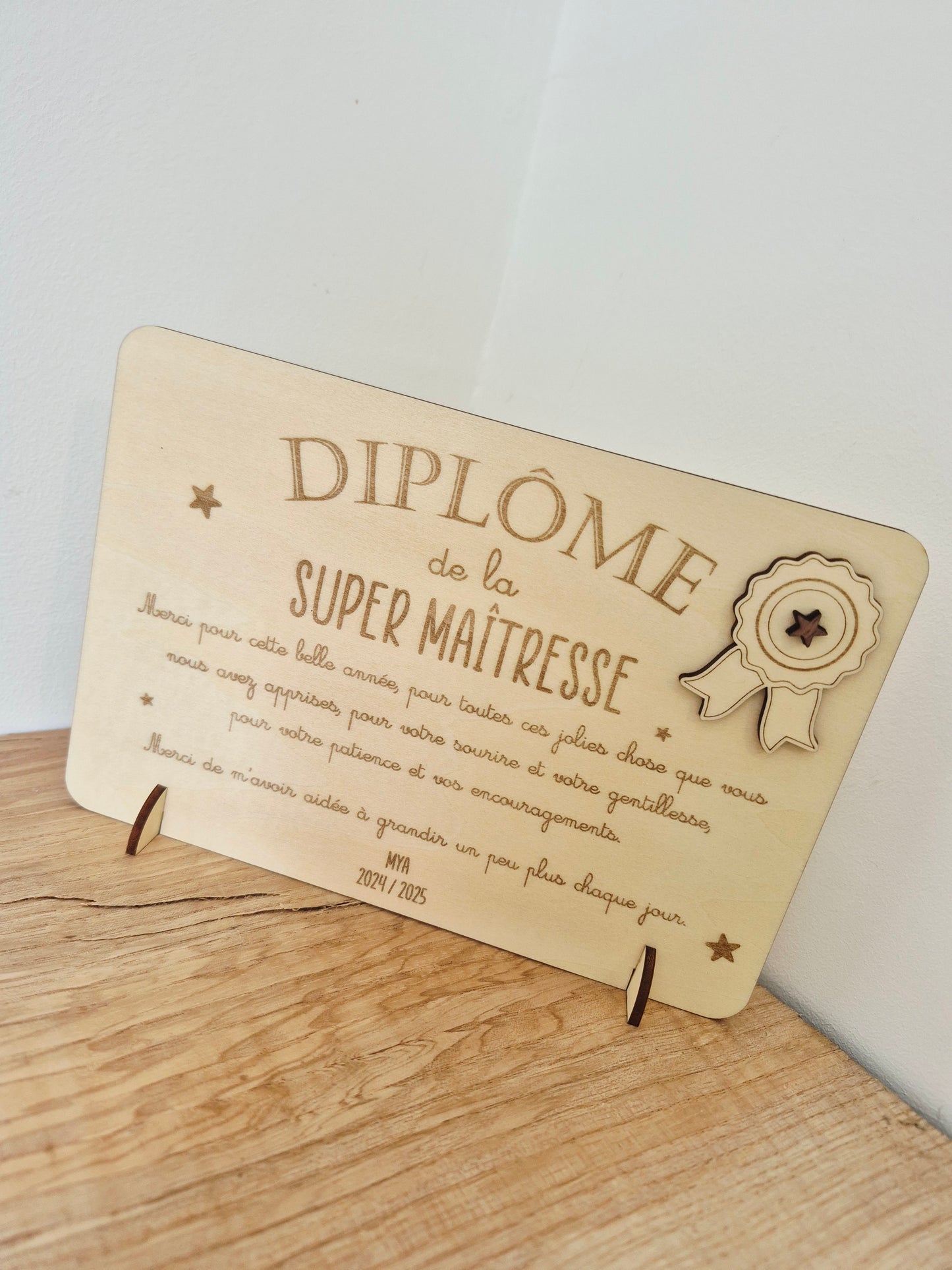 Maîtresse / Maître / Nounou - Diplôme