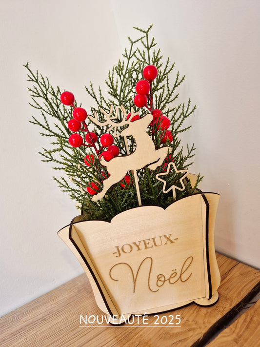 Décoration - Composition florale "Joyeux Noël"