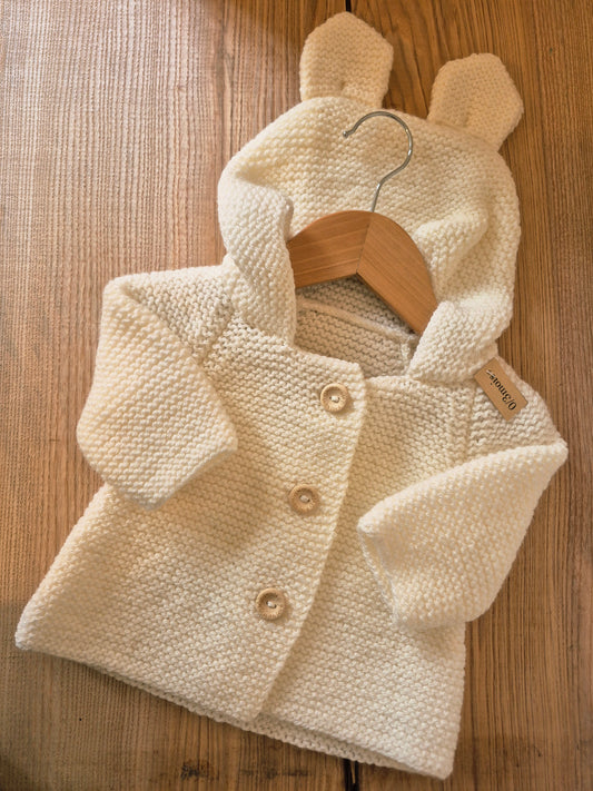 Gilet bébé en laine écru