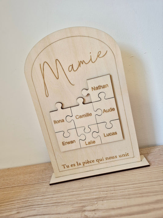Mamie - décoration pièces de puzzle personnalisé