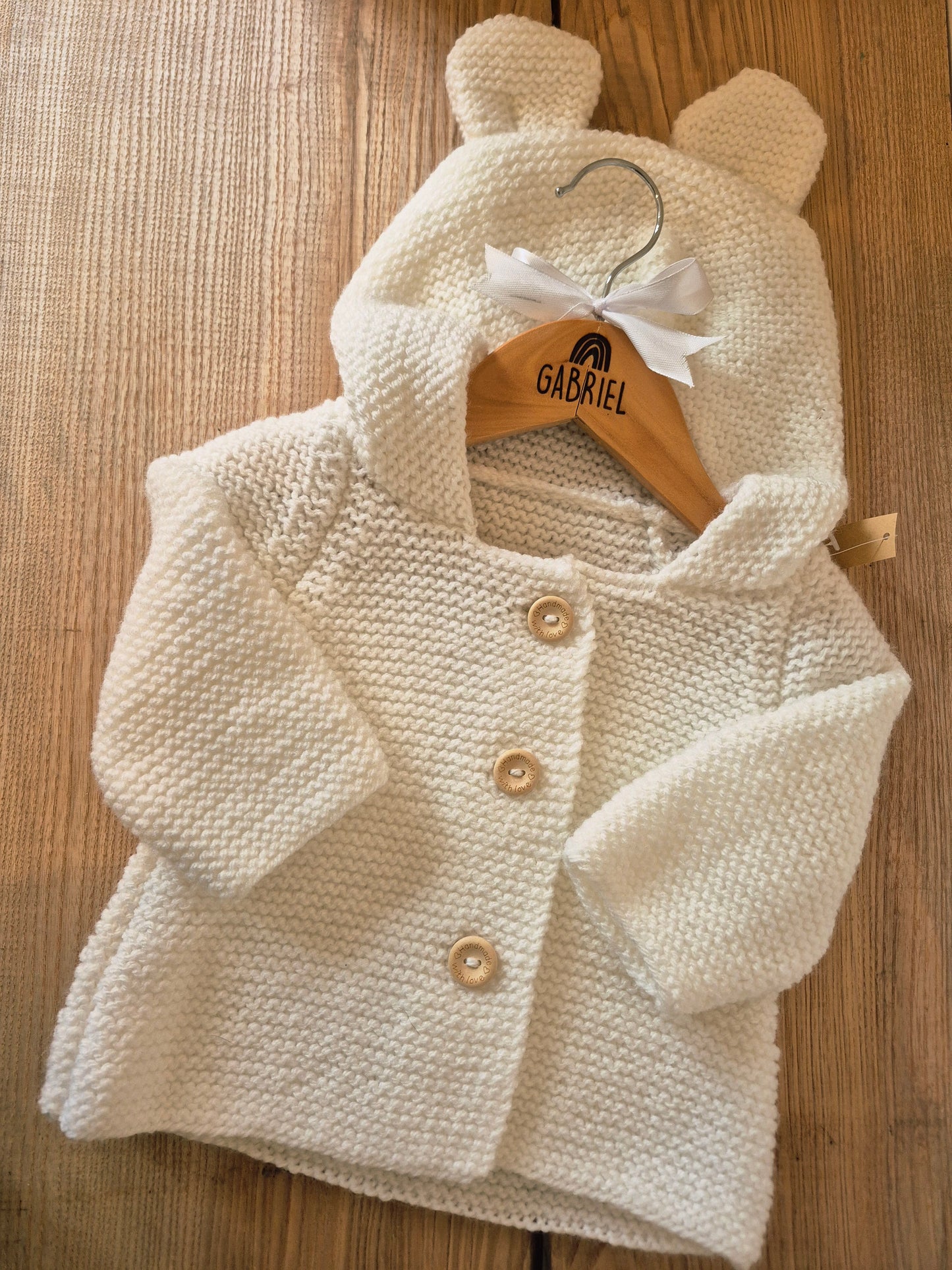 Gilet bébé en laine blanc