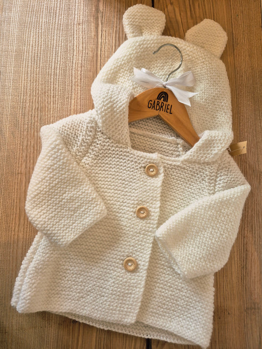 Gilet bébé en laine blanc