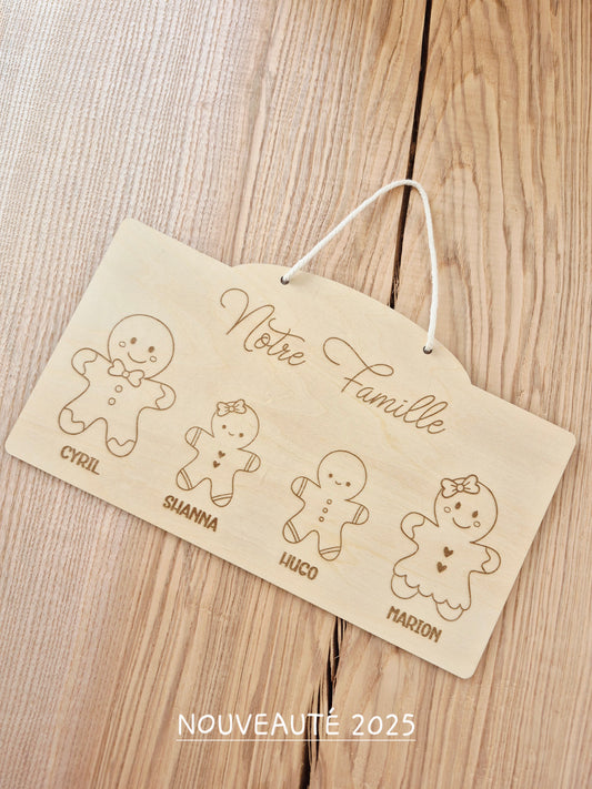 Décoration à suspendre - Panneau famille "Petit biscuits"