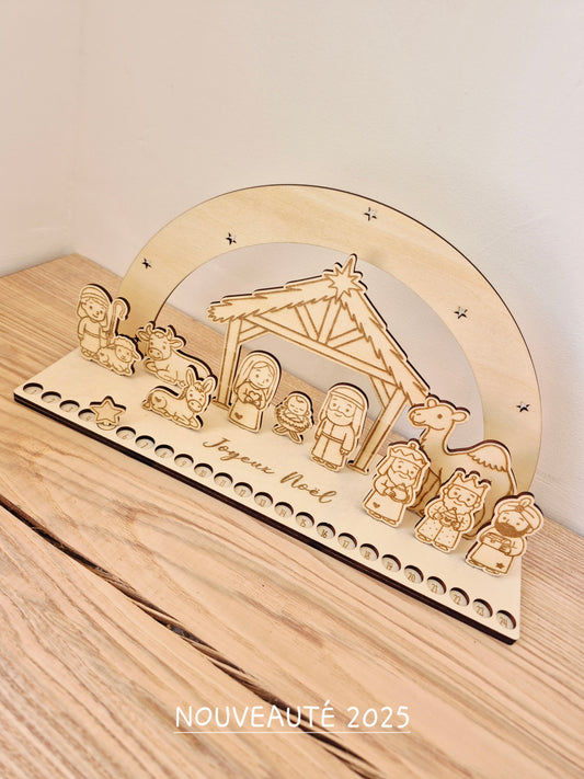 Décoration - Calendrier de l'avent crèche