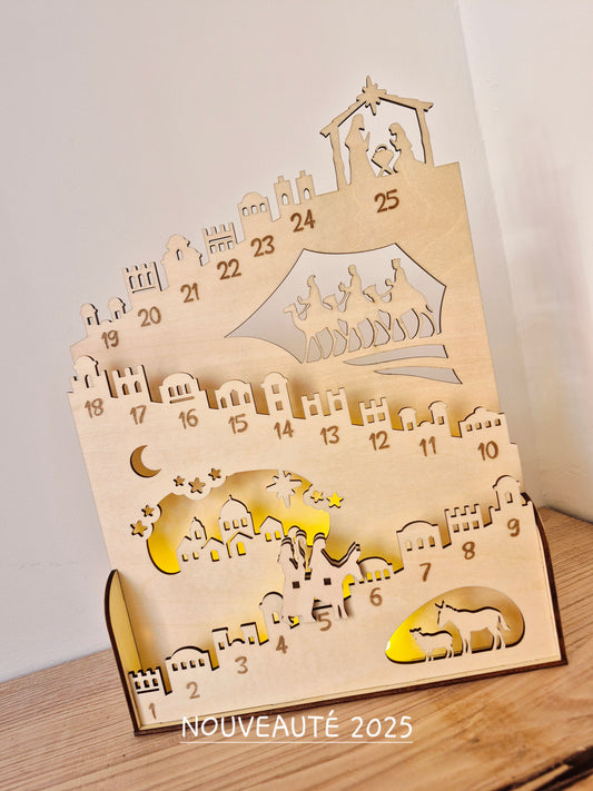 Décoration - calendrier crèche lumineuse
