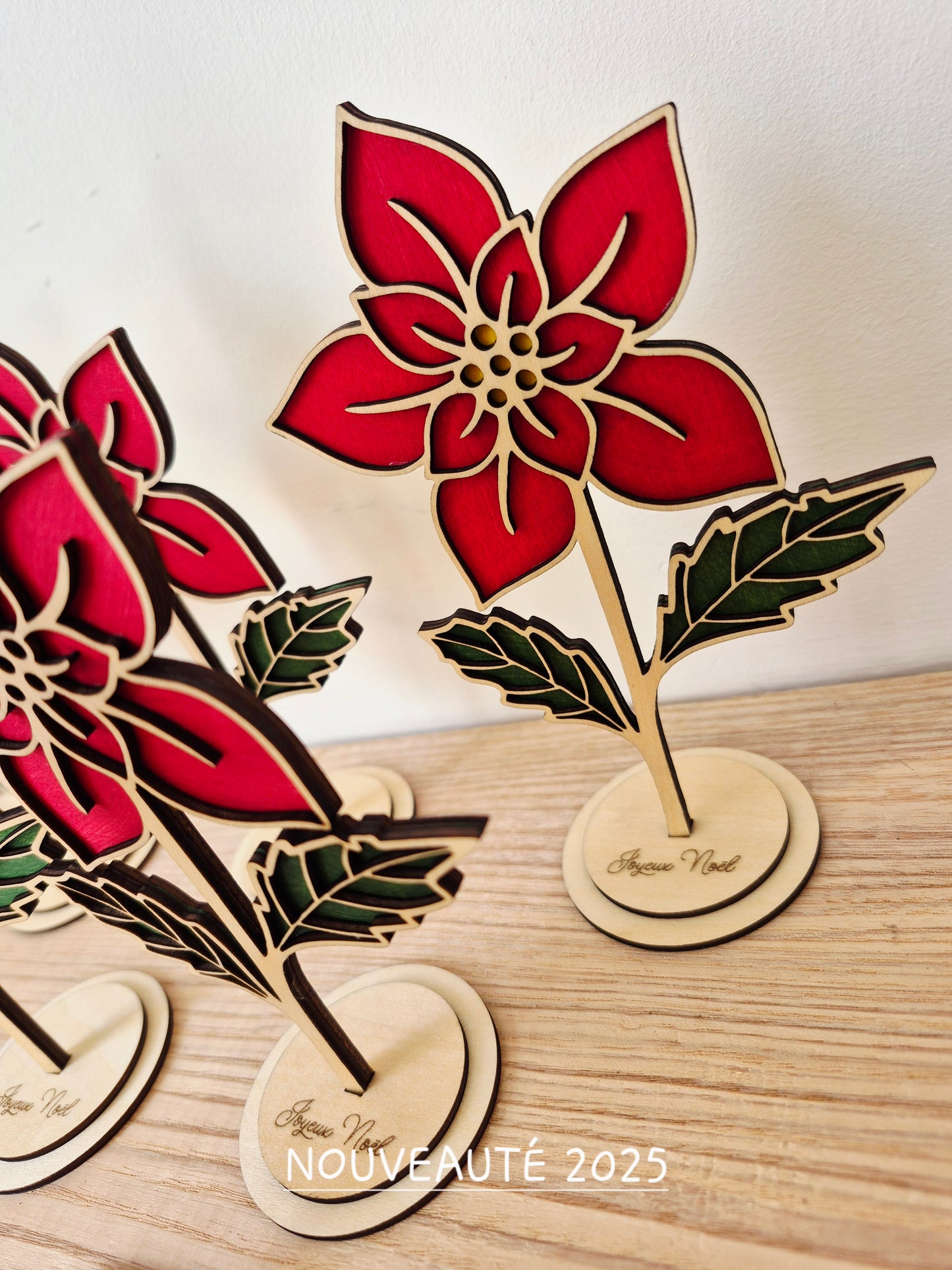 Décoration à poser - fleur de Noël