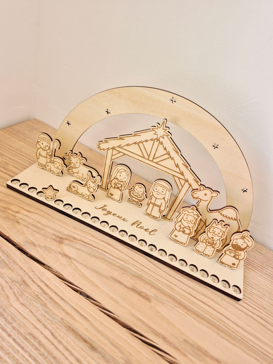 Décoration - Calendrier de l'avent crèche