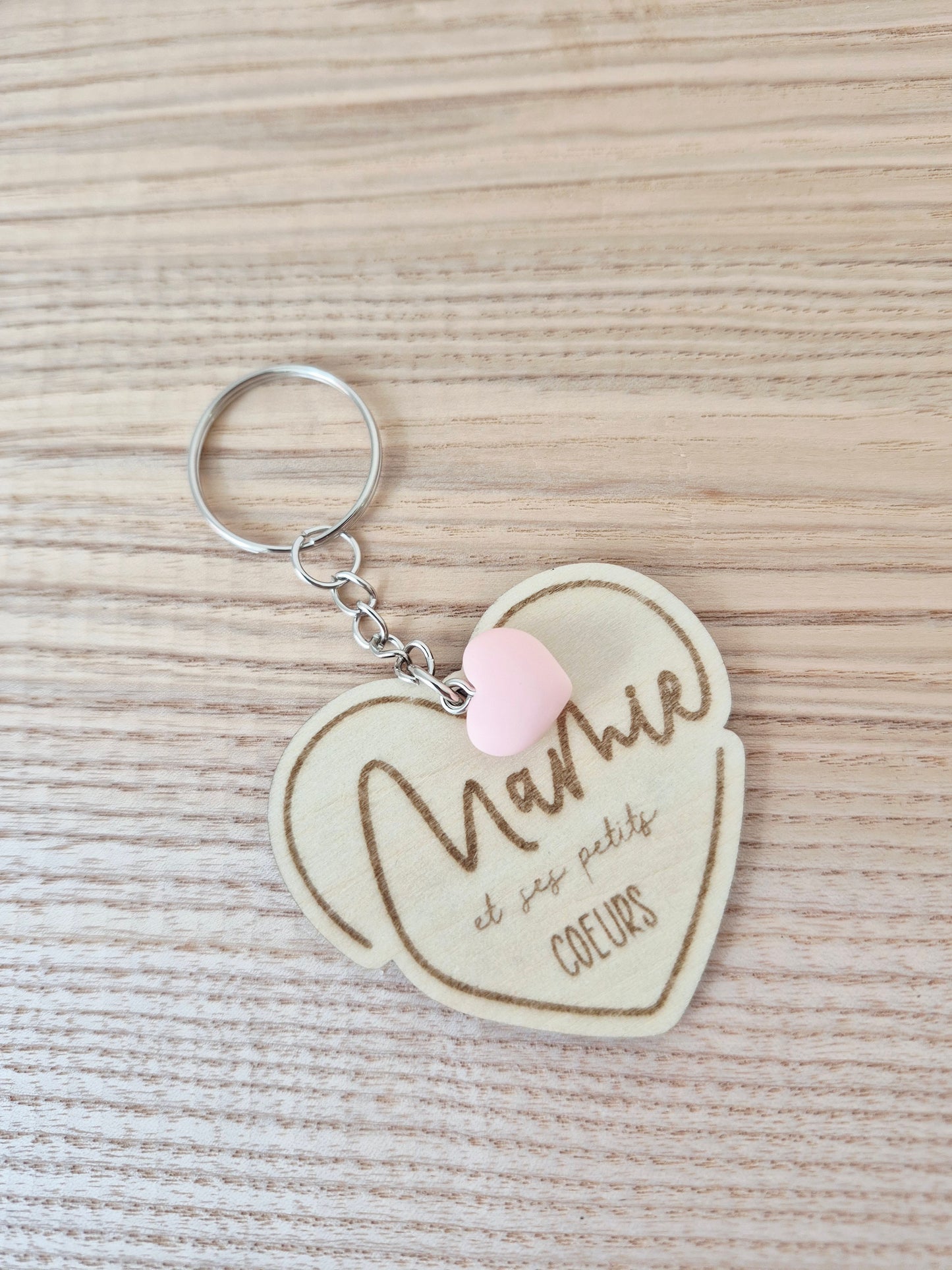 Mamie - Porte clefs "et ses petites coeurs"