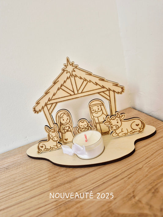 Décoration - Bougeoir composition crèche