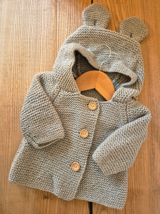 Gilet bébé en laine gris