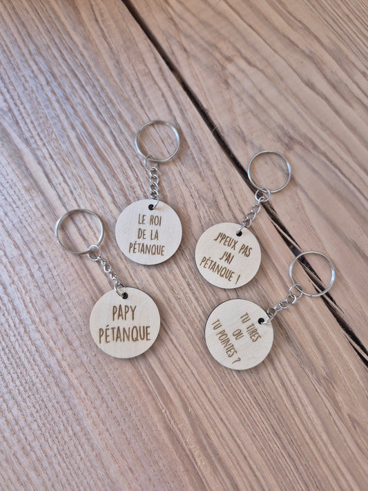 Papy / Papa pétanque - porte clef